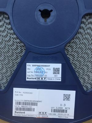 SWPA4018S680MT 68μH محفز الطاقة 4x4.8mm 3.2A Sat التيار الحالي 90mΩ DCR ، -40 °C ~ + 125 °C مركز سبيكة معدنية