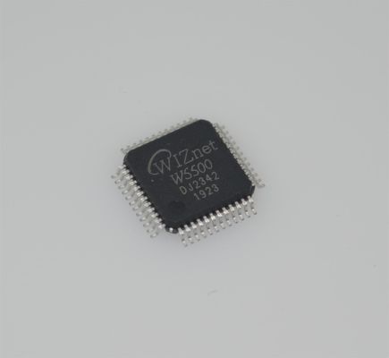 شريحة TCP/IP سلكية W5500 بواجهة SPI، إيثرنت 10/100 ميجابت في الثانية، ذاكرة تخزين مؤقتة 32 كيلوبايت، 3.3 فولت، -40 درجة مئوية إلى +85 درجة مئوية