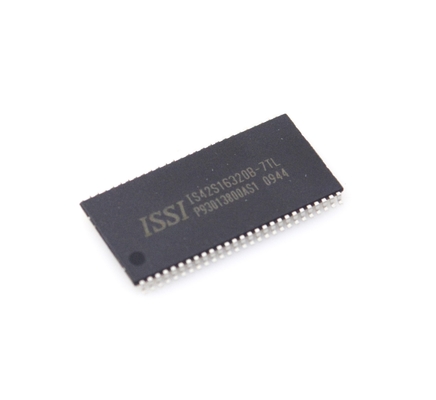 IS42S16320B-7TL SDRAM بكثافة 64 ميجابايت بسرعة 166 ميجاهرتز وتشغيل 3.3 فولت وتنظيم 16Mx16 وواجهة LVTTL ودرجة حرارة صناعية (-40 درجة مئوية ~ 85 درجة مئوية) وحزمة TSOP-II مدمجة وموثوقية عالية