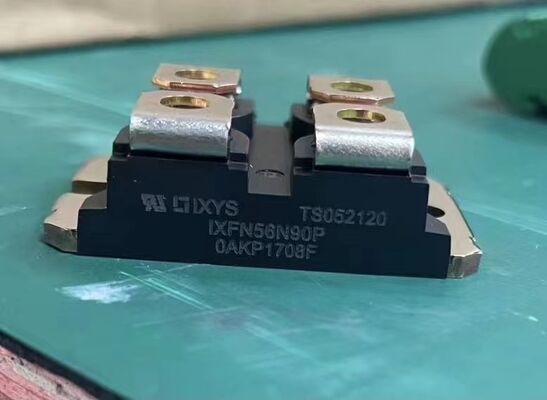 IXFN56N90P 900V 56A N-Channel MOSFET مقاومة منخفضة جدًا Rds(on) 135mΩ HiPerFET™ تقنية قطبية دايود سريع Qg منخفض سرعة تبديل عالية حزمة SOT-227B لـ UPS والمحركات