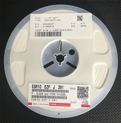 ESR10EZPJ391 390Ω 1W المقاومة الحساسة للتيار الحالي ± 5٪ التسامح 100ppm/°C TCR 0805 حزمة ESL / ESR منخفضة AEC-Q200 مؤهلة للتطبيقات السيارات والصناعية