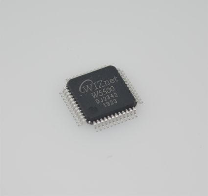 شريحة TCP/IP سلكية W5500 بواجهة SPI، إيثرنت 10/100 ميجابت في الثانية، ذاكرة تخزين مؤقتة 32 كيلوبايت، 3.3 فولت، -40 درجة مئوية إلى +85 درجة مئوية