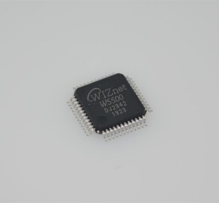 شريحة TCP/IP سلكية W5500 بواجهة SPI، إيثرنت 10/100 ميجابت في الثانية، ذاكرة تخزين مؤقتة 32 كيلوبايت، 3.3 فولت، -40 درجة مئوية إلى +85 درجة مئوية