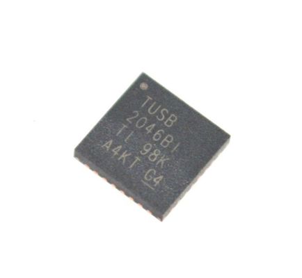 TUSB2046BIRHBR وحدة تحكم USB 2.0 ذات 4 منافذ مع دعم 12 ميجابت في الثانية / 1.5 ميجابت في الثانية، وأجهزة إرسال واستقبال مدمجة، وتشغيل 3.3 فولت، ووضع توفير الطاقة منخفض EMI، ونطاق درجة الحرارة الصناعية (-40 درجة مئوية إلى 85 درجة مئوية)