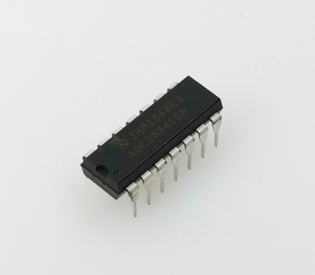 ADC0834CCN محول تناظري إلى رقمي 8 بت، 4 قنوات إدخال، جهد تغذية 5 فولت، إدخال/إخراج تسلسلي، استهلاك منخفض للطاقة، نطاق درجة حرارة التشغيل من 0 درجة مئوية إلى +70 درجة مئوية، واجهة سهلة مع المتحكم الدقيق، حل فعال من حيث التكلفة.