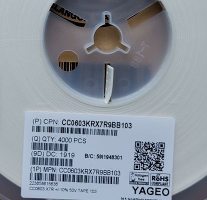 CC0603JRNPO0BN200 مكثف NPO مثالي 200pF لدوائر الترددات العالية بحجم 0603 مستقر للغاية ESR منخفض عامل Q عالي قيمة دقيقة أداء فائق متوافق مع RoHS