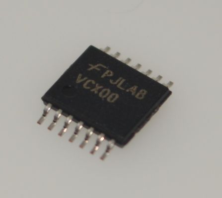 74VCX00MTCX 2.3-3.6V بوابة NAND رباعية 2-داخل مع 3.6V مدخلات / مخرجات متسامحة 100mA محرك الخروج المتوازن منخفض للغاية <2.5ns تأخير في حزمة TSSOP-14 الصغيرة