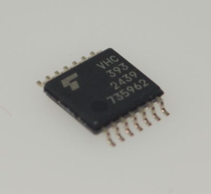 74VHC393FT عداد ثنائي مزدوج 4-بيت مع 2-5.5 فولت التشغيل إعادة ضبط غير متزامنة 5.5 فولت-تسامح المدخلات 8mA محرك الإخراج مقاومة الضوضاء العالية وحزمة TSSOP-14