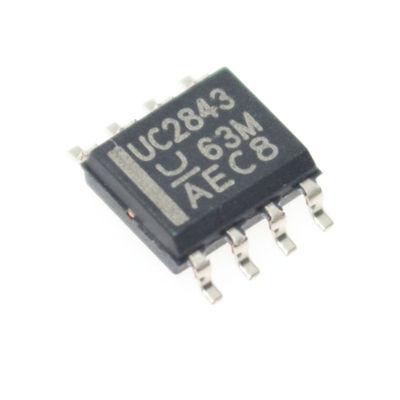 UC2843D8TR وحدة تحكم PWM في الوضع الحالي مع تشغيل 500 كيلو هرتز 8.4V/7.9V UVLO 50mA مخرج قطب توتم داخلي مقصورة بانداجاب انخفاض بدء التشغيل والتيار التشغيلي في SOIC-8