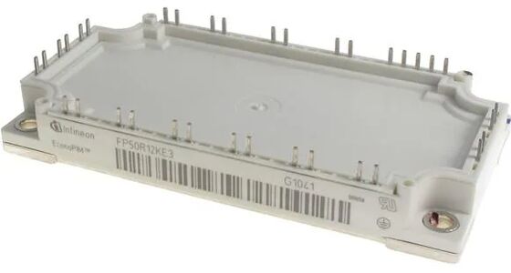 وحدة PIM IGBT FP50R12KE3 1200V 50A TRENCHSTOP™ IGBT3 ذات جهد VCE(sat) منخفض وفقد تبديل منخفض ومقوم مدمج ومكبح ولوح أساس نحاسي ومستشعر NTC لتطبيقات محركات الأقراص