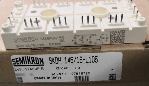SKDH116/16-L105 1600V 116A IGBT Module 3-Phased Bridge Boost Chopper متكامل NTC High Surge Current 950A SEMIPONT6 حزمة Press-In Pin UL معتمدة لبرامج التشغيل اللاسلكية والحواسيب