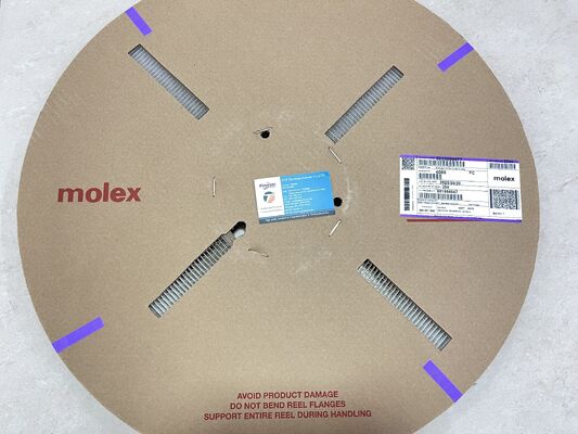 0039000077 طرف توصيل مجرفة نحاسي مطلي بالقصدير بقطر 2.36 مم، إنهاء بالكبس غير معزول، تصنيف 16-14 AWG، 600 فولت، تيار 20 أمبير، تغليف بكرة للأسلاك السيارات والصناعية