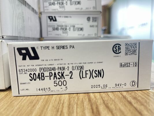 S04B-PASK-2 4-Pin 2.0mm Pitch Top-Entry Header Friction Lock UL94V-0 النيلون 3A 250V -25 °C إلى +85 °C THT Mount JST PA سلسلة الأجهزة