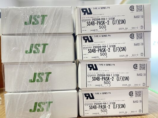 S04B-PASK-2 4-Pin 2.0mm Pitch Top-Entry Header Friction Lock UL94V-0 النيلون 3A 250V -25 °C إلى +85 °C THT Mount JST PA سلسلة الأجهزة